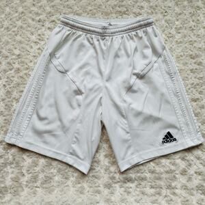 Adidas White Unisex Kids Clima Cool Climalite Soccer Futbol Mesh Shorts Medium